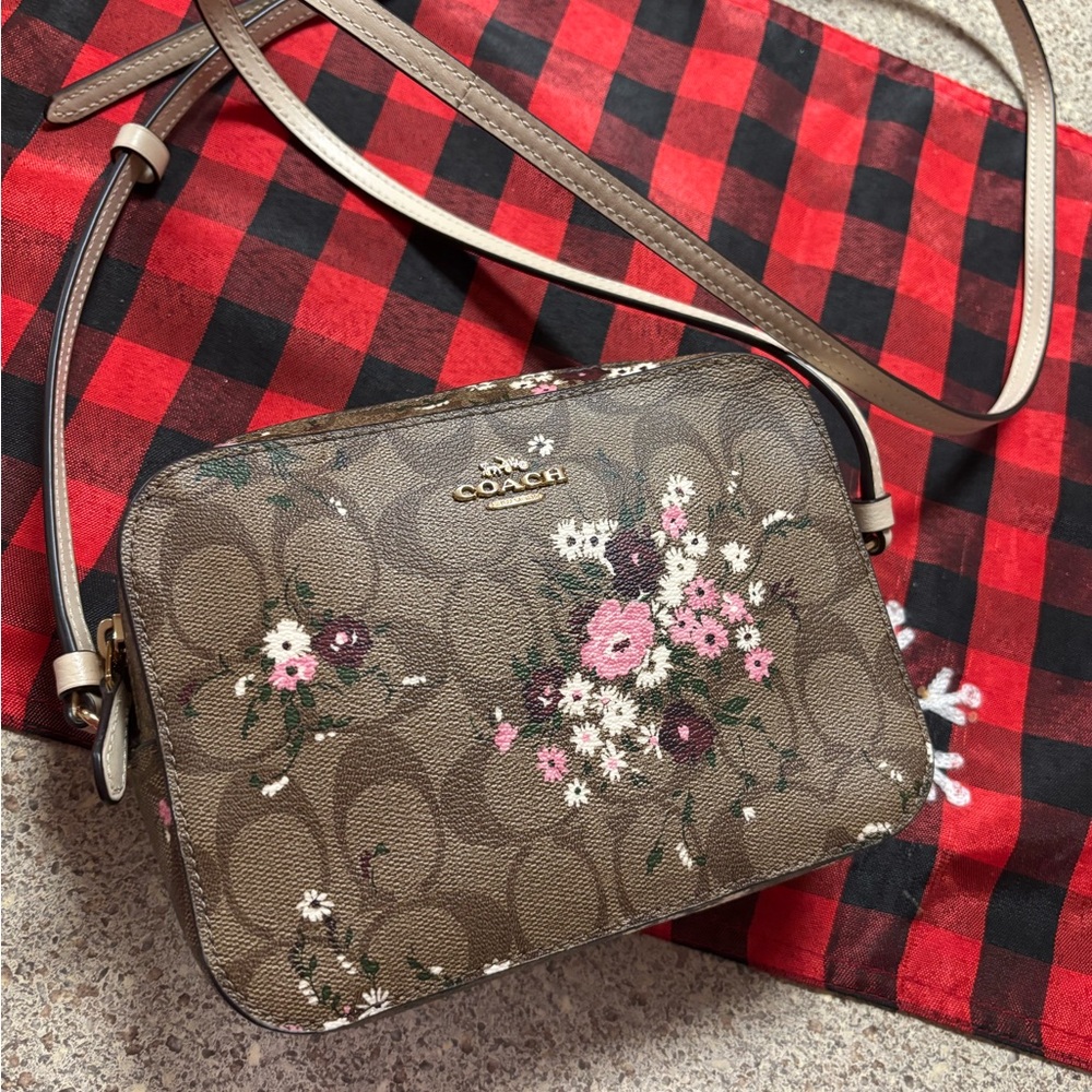 Coach Brown Floral Crossbody Bag